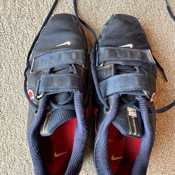 Nike Romaleos 2 Obsidian Blue Red Weightlifting Shoes - Picture 3 of 6